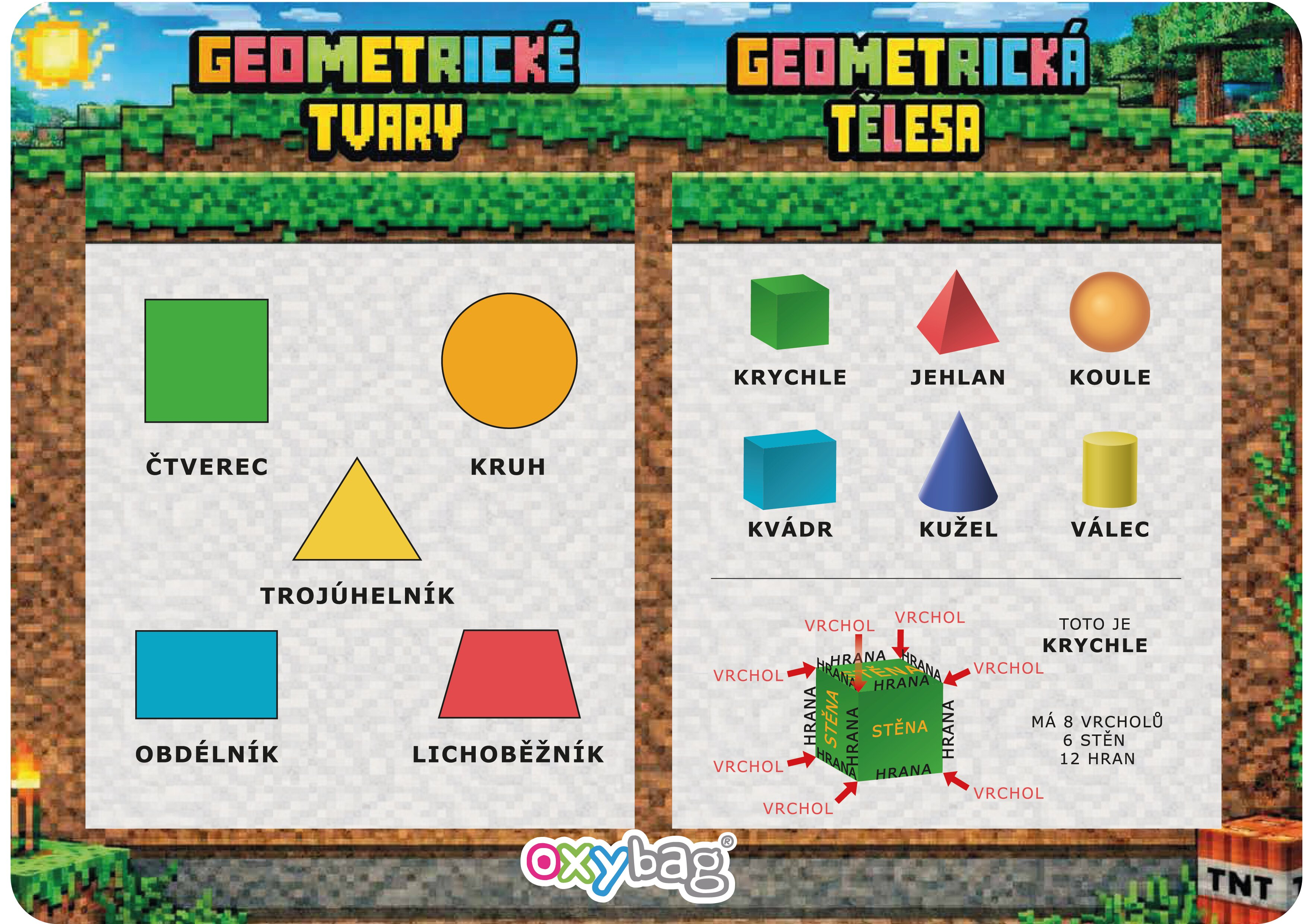 Vzdělávací karta A4 Geometrické tvary playworld